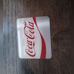 Vintage metal coca cola sticker